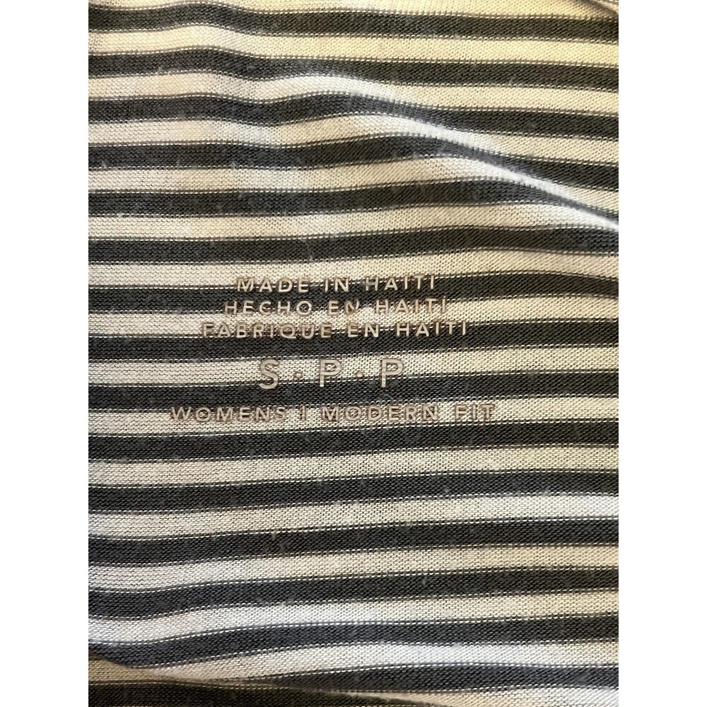 WonderWink Shirt Womens Small Gray Stripe Long Sleeve Crew Neck Stretch Top - Picture 8 of 10